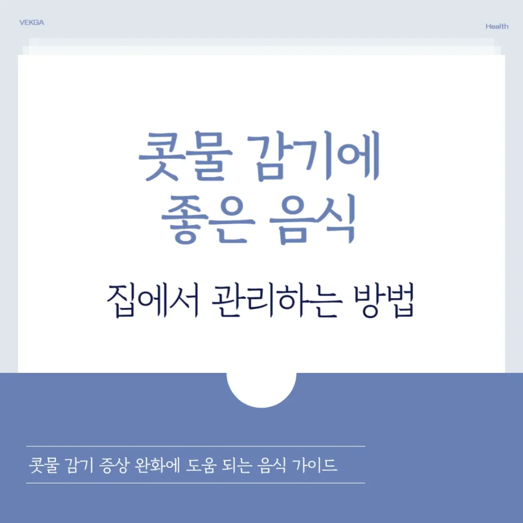 콧물 감기에 좋은 음식